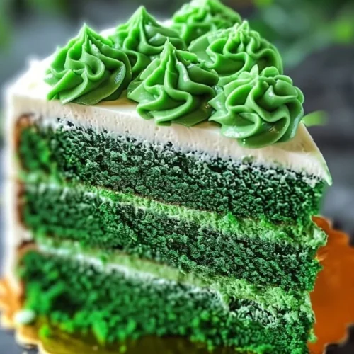 St. Patrick's Day themed green velvet cake with festive decorations
