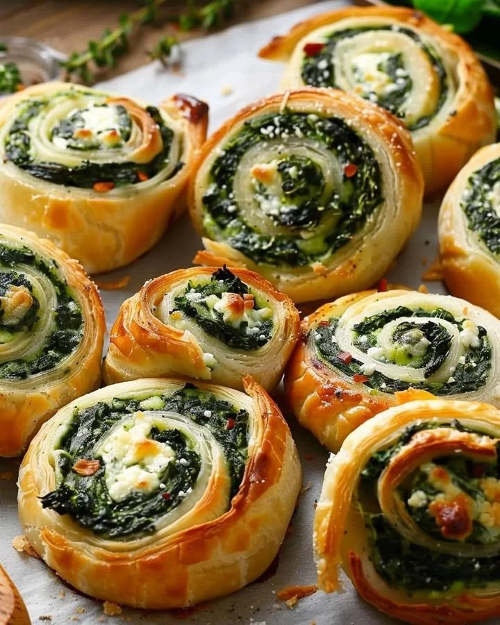 Delicious spinach pinwheels served on a platter with dipping sauce