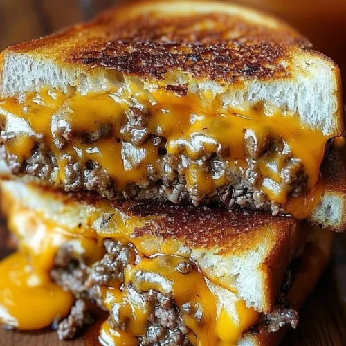 Delicious ultimate patty melt topped with secret sauce on grilled bread