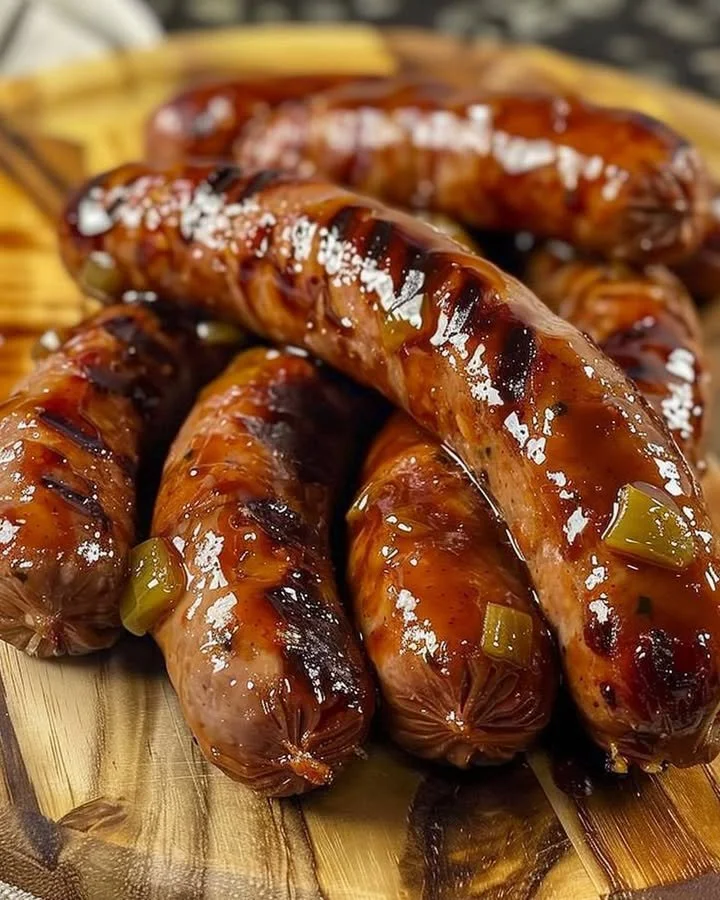 Plate of Zesty Mississippi Cocktail Sausages ready to serve